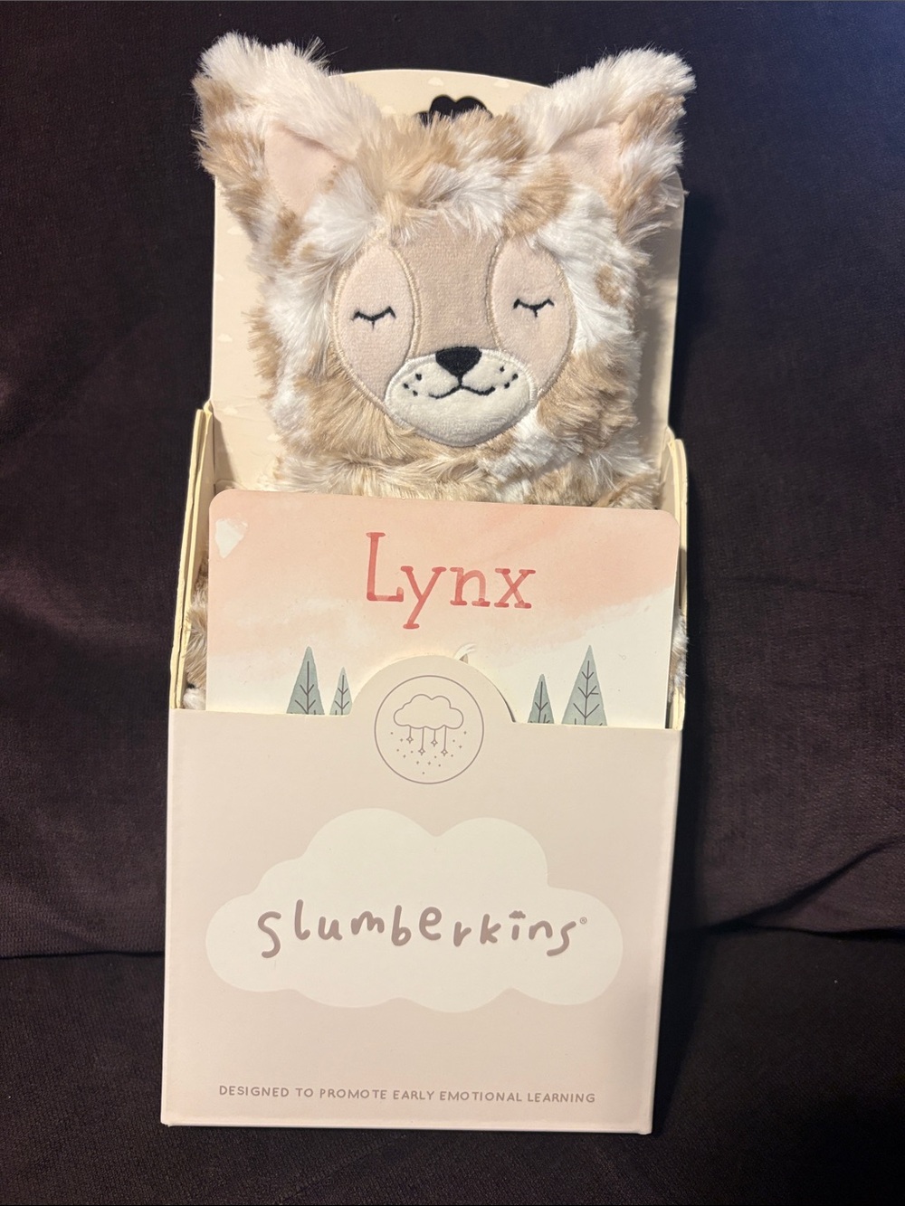 Slumberkins Lynx Plush Comfort Toy - Cream Brown New in Box